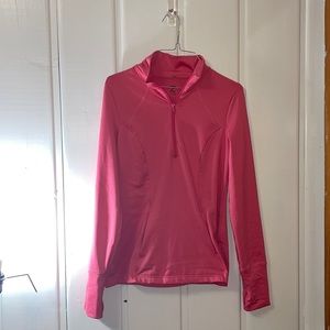 Pink Half Zip Athletic Long Sleeve